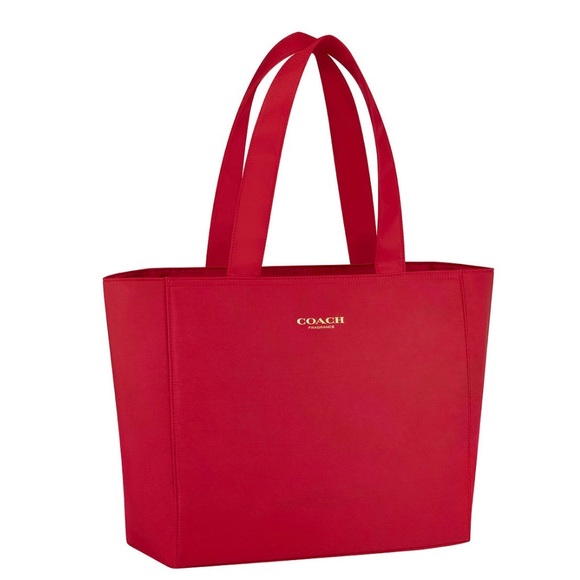 Coach Fragrance Red Tote Bag Travel Handbag Shopper Purse + freebies - Picture 2 of 15